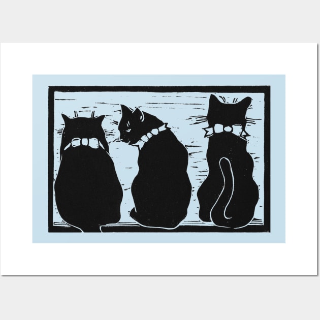 Three cats gossip Wall Art by HelenDBVickers